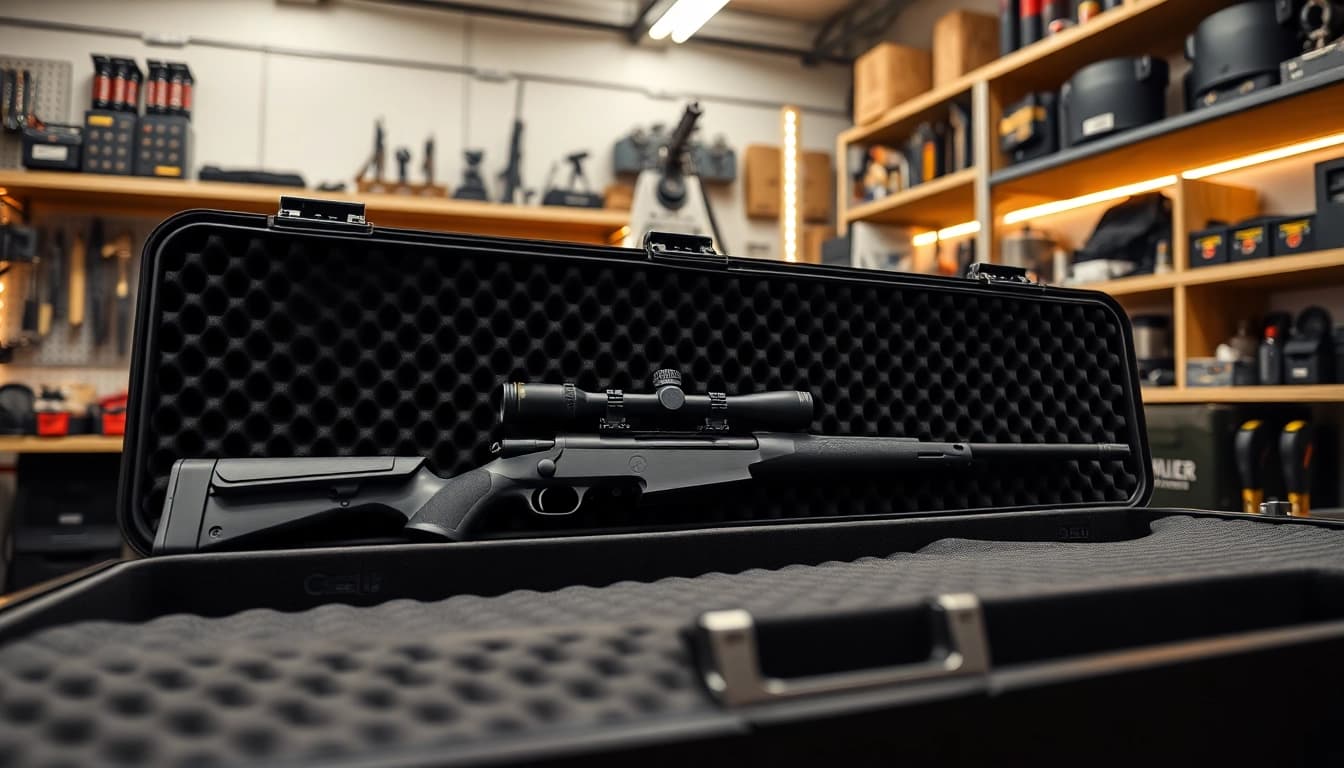 Foam for rifle case highlighting premium custom foam and durable build in a workshop setting.