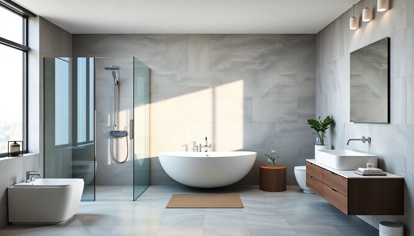 Sonni sanitär GmbH präsentiert moderne Badezimmerlösungen mit eleganten Duschkabinen und Hochwertigem Design.