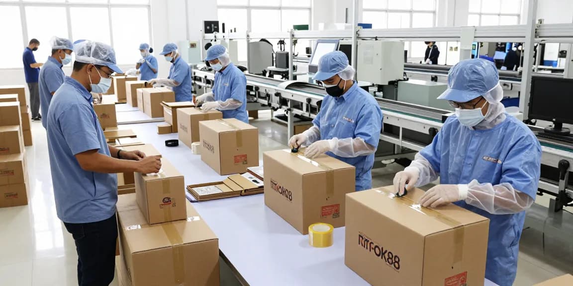 High-quality rokok88 packaging production scene demonstrating airtight and water-resistant box assembly.