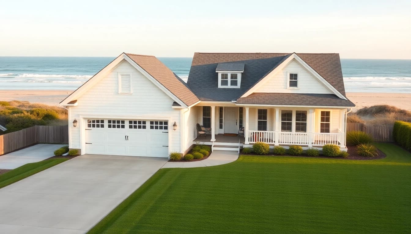 Enhance your Cape Cod home addition with a spacious attached garage design.