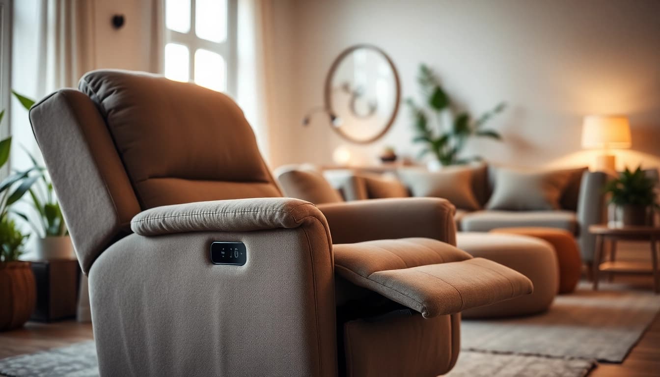 Experience comfort with lift recliners with heat and massage features in a cozy setting.