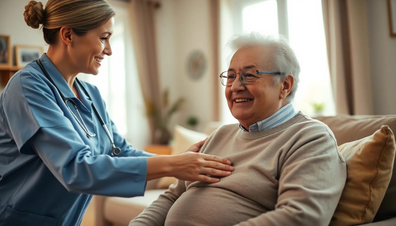 Providing expert in home health care near me with compassionate assistance in a warm living space.
