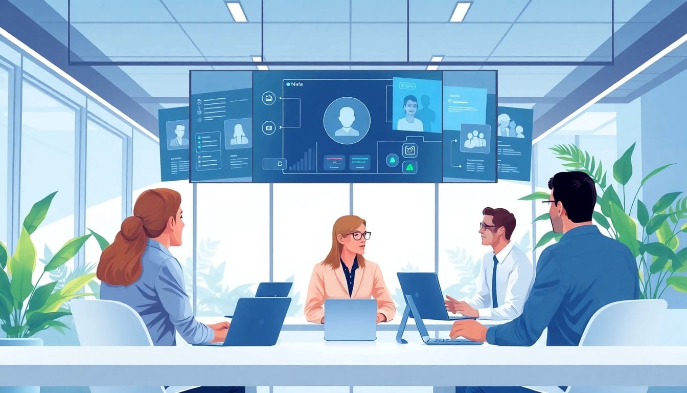 Enhance collaboration with an ai assistant for enterprise teams in a modern office setting.