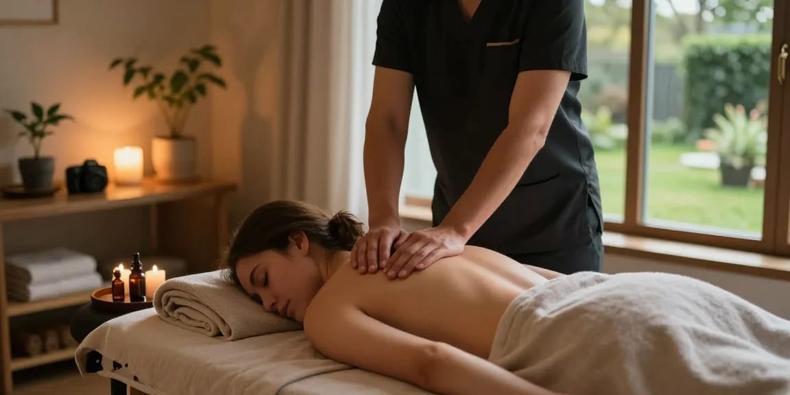 Swedish massage session highlighting soothing therapy and relaxation.