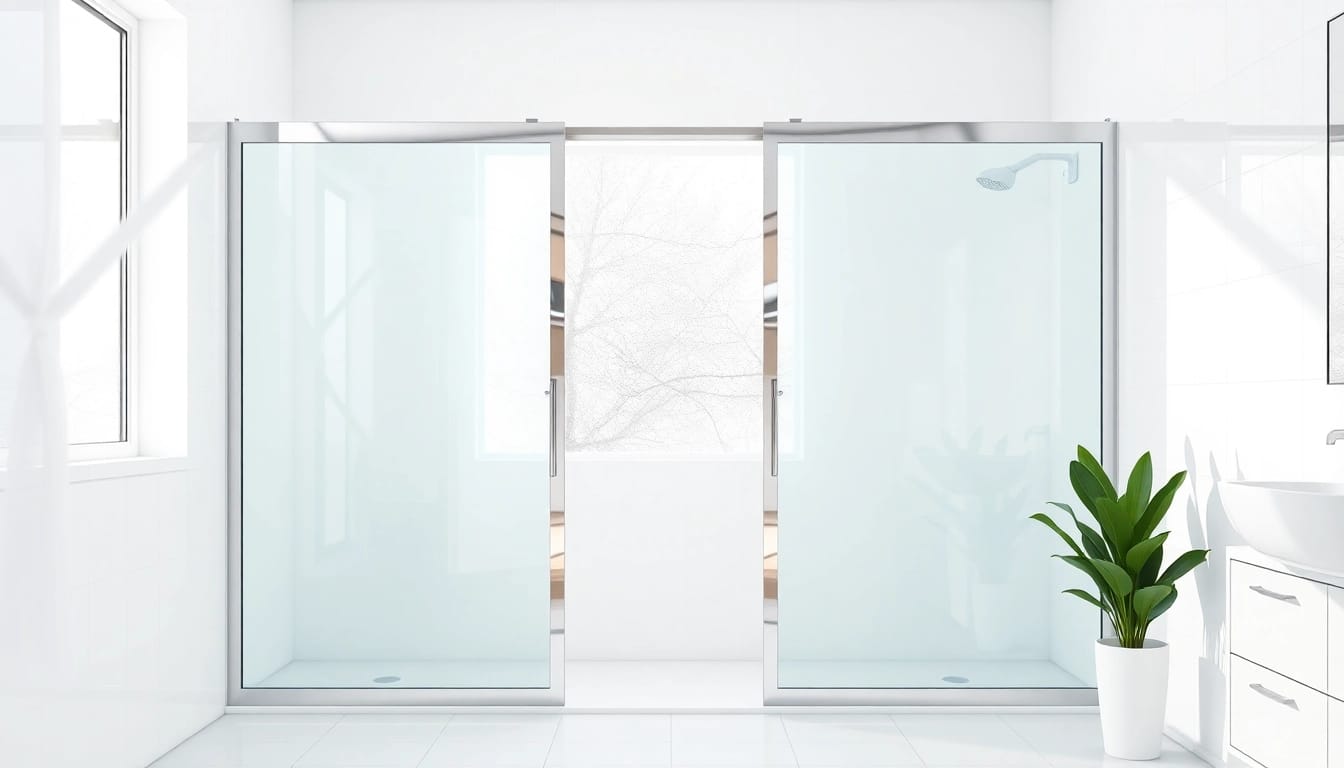 Enhance your bathroom with sleek sliding shower doors, showcasing modern design and polished chrome accents.