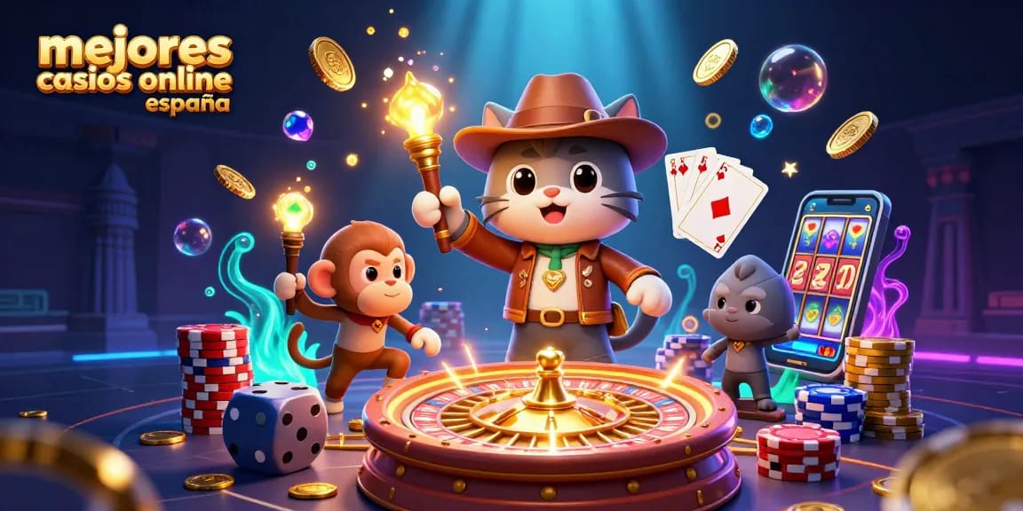 Explora los mejores casinos online en España mientras descubres artefactos de juego y símbolos de fortuna.