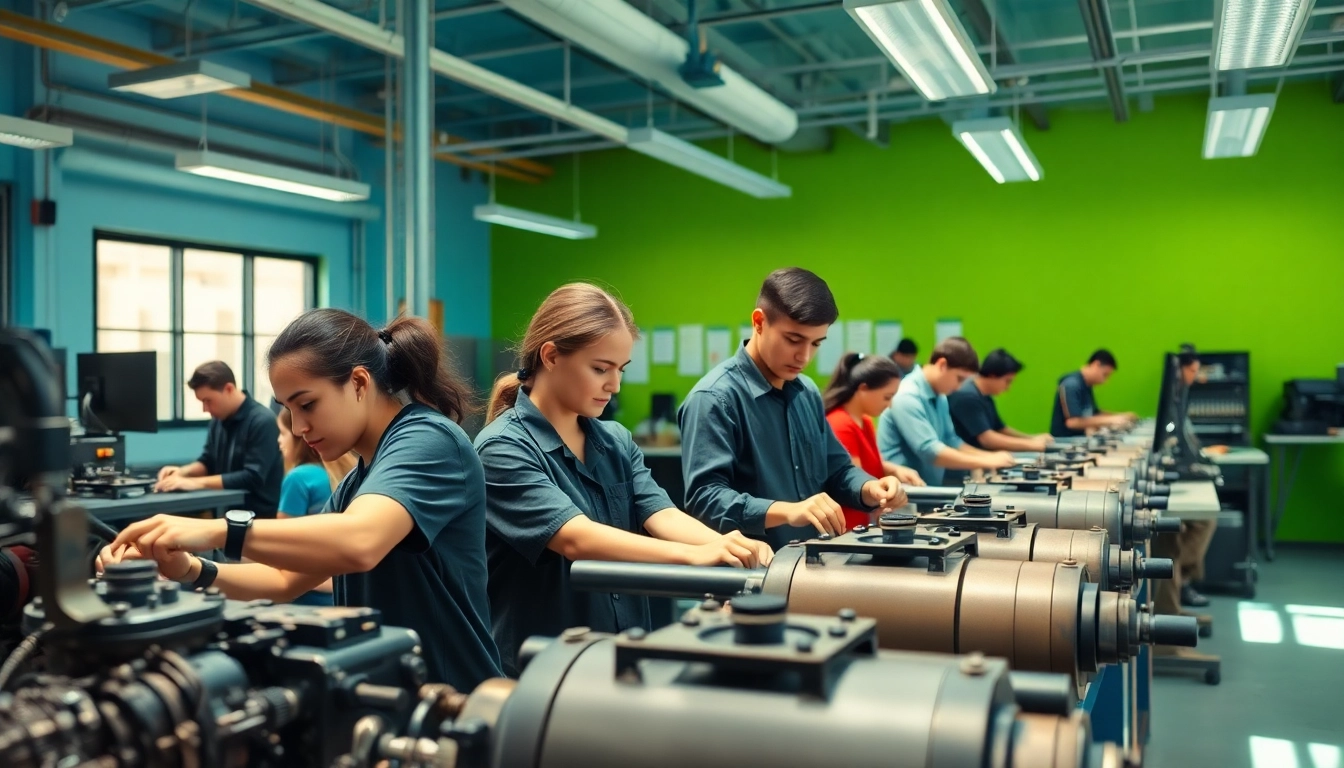 Students actively learning at a trade school in Tennessee, showcasing hands-on skills.