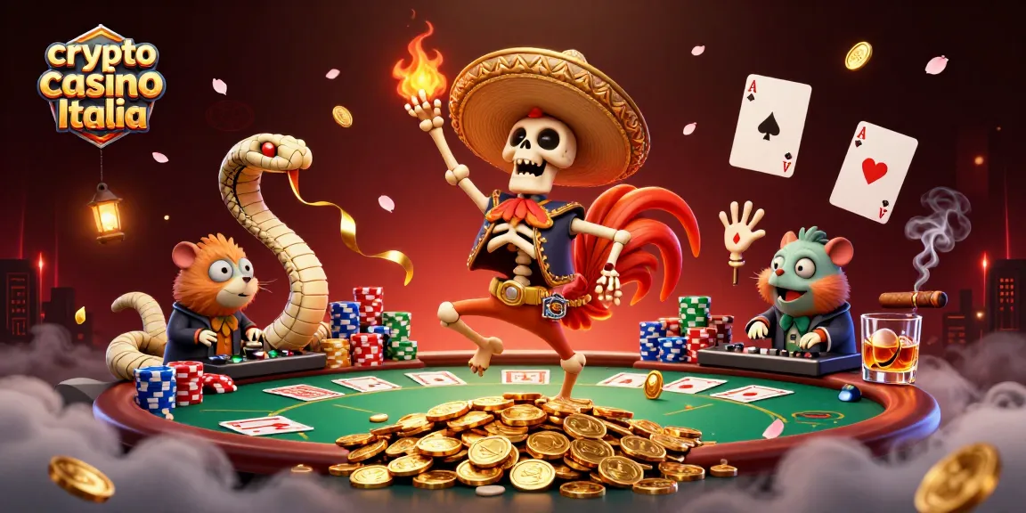 Vivi l'azione in un crypto casino Italia con un gallo mariachi che danza su monete d'oro.