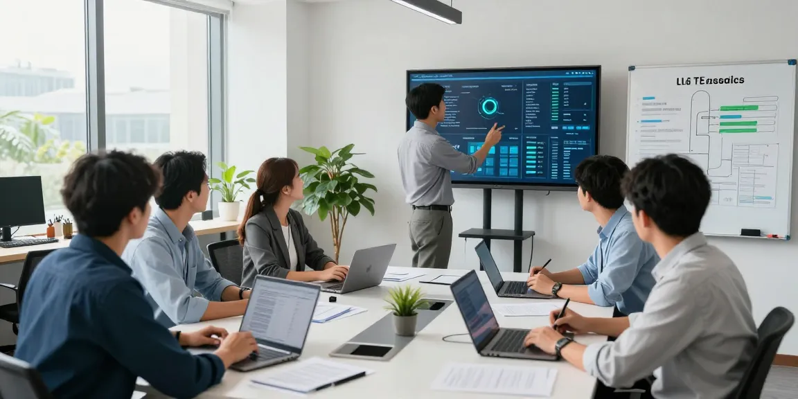 Proactive London business IT support team collaborating on cybersecurity solutions and monitoring dashboards.