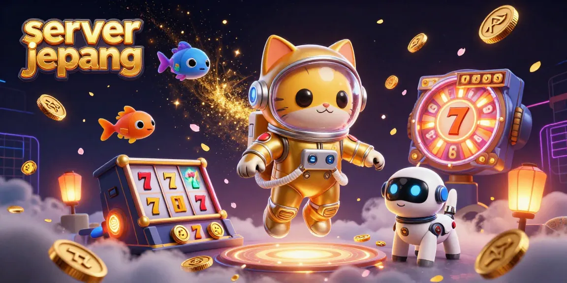 Engage with server jepang slots featuring a cat astronaut and vibrant casino elements.