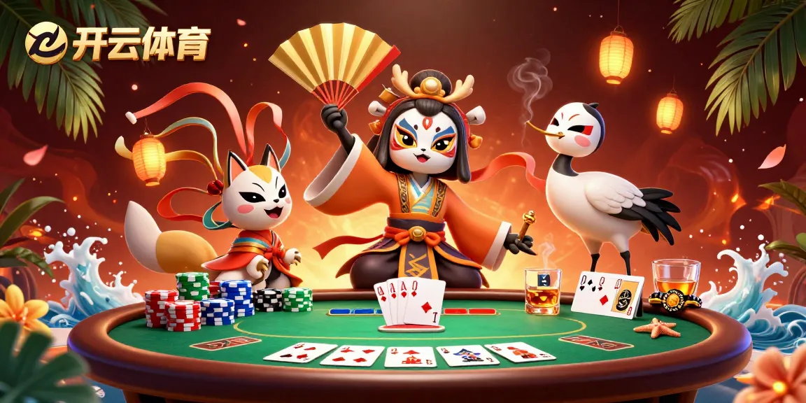 在这个充满活力的3D赌场场景中，与开云体育体验赌博的刺激，场景中有歌舞伎战士和狐狸面具。