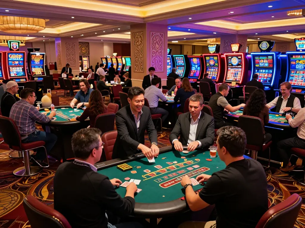 Players at SC88 casino passionately engaging in blackjack, showcasing vibrant gameplay action.