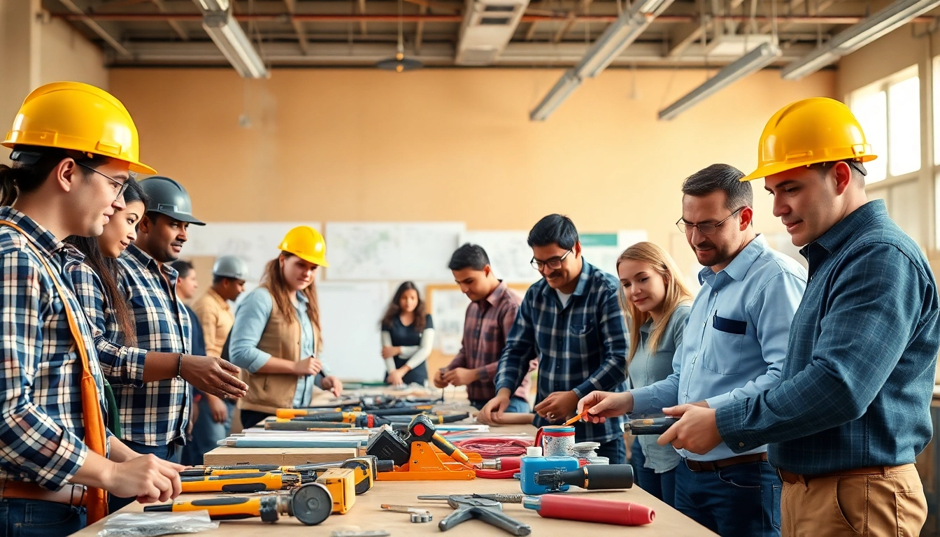 Engaging construction education session demonstrating hands-on training.