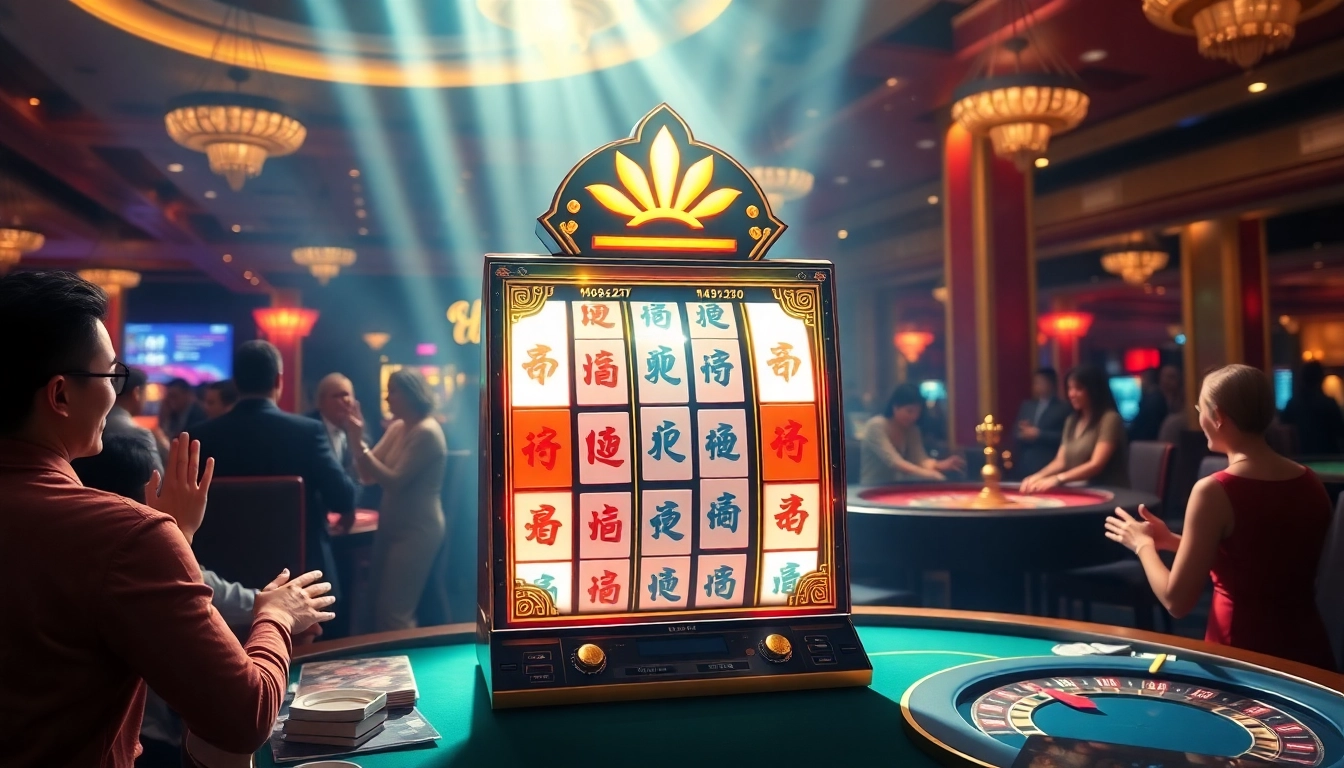 Rasakan sensasi demo slot Mahjong dalam suasana kasino yang dinamis, menampilkan kemewahan dan kegembiraan.