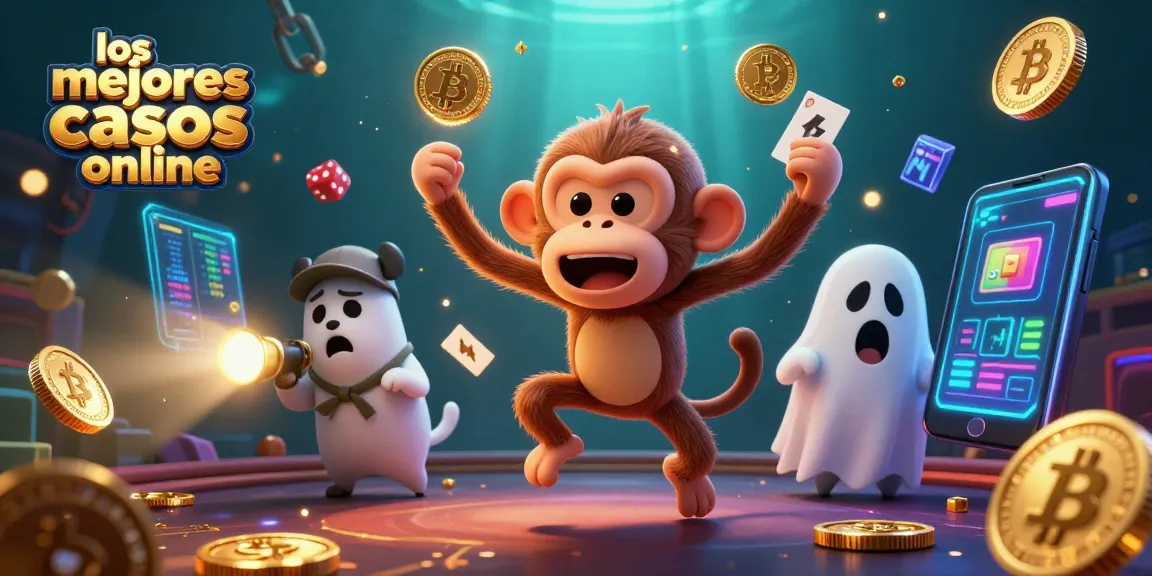 Disfruta de los mejores casinos online con una ilustración 3D de un mono poltergeist y un perro cazador de fantasmas.