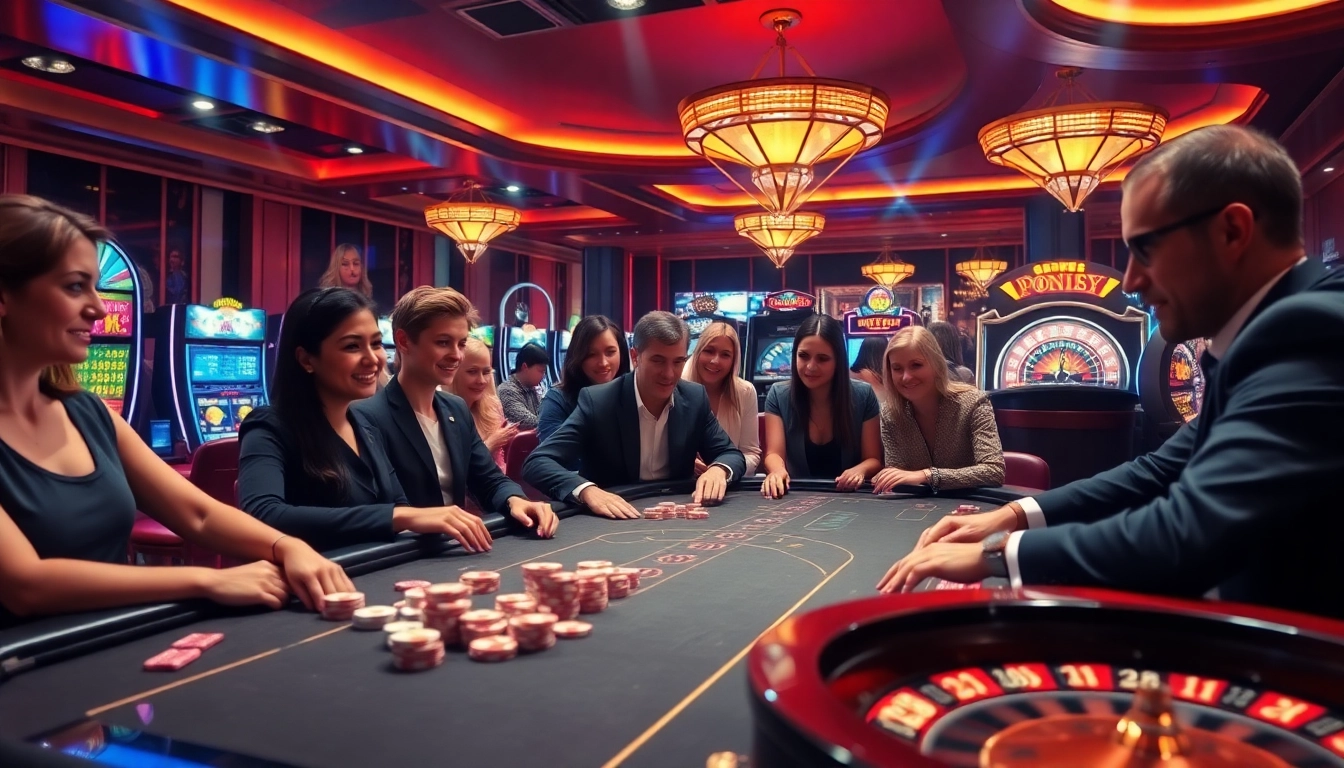 Engaged players making bets at a luxurious casino table with a depo 5k minimum, showcasing excitement and anticipation.