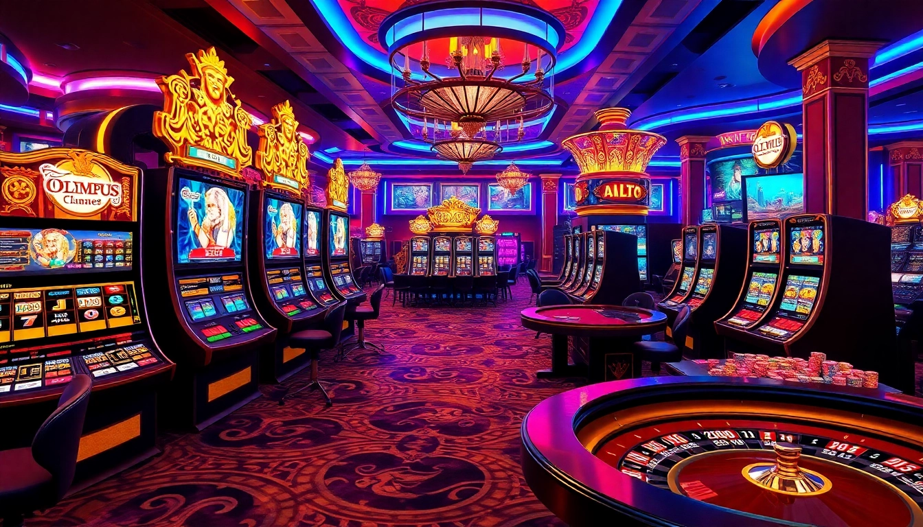 Experience the excitement of the Olympus slot as players spin vibrant, mythologically-themed machines.
