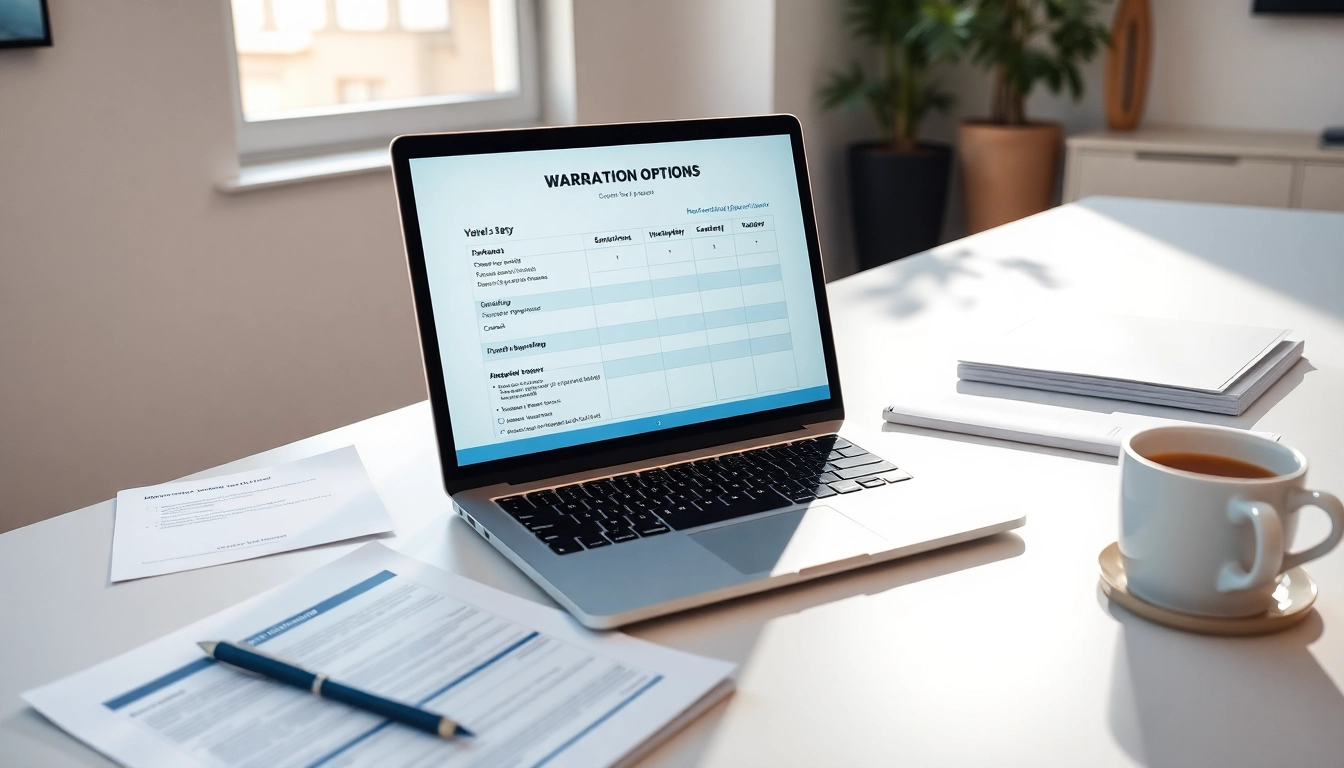 Analyze if Pretzel is a good warranty company through an organized workspace with laptops and documents.