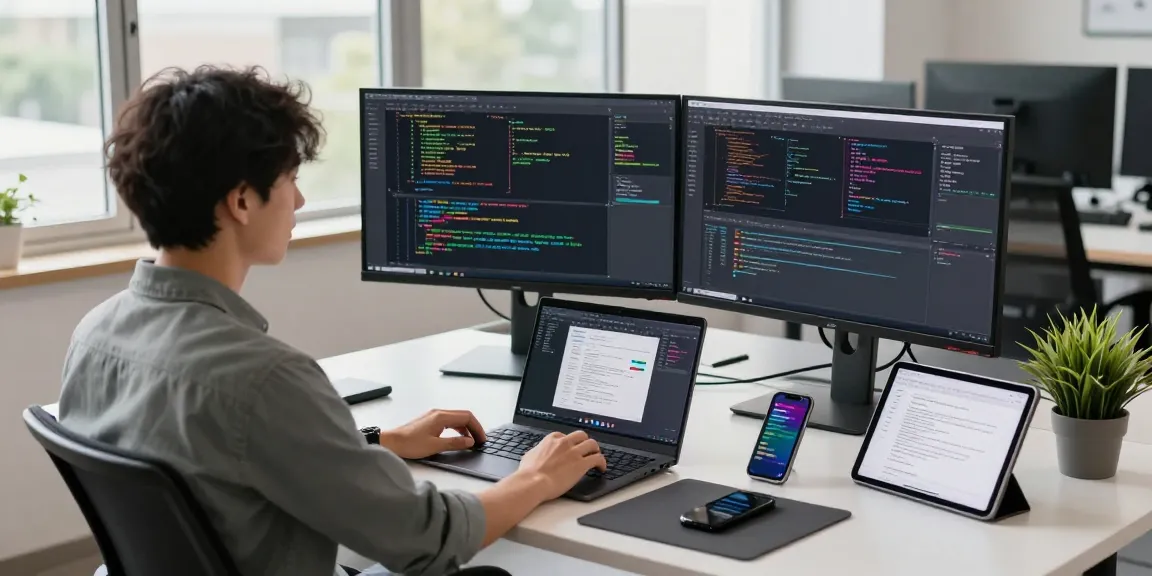 Exciting workspace for 纸飞机下载 application development, showcasing coding and innovative tech atmosphere.