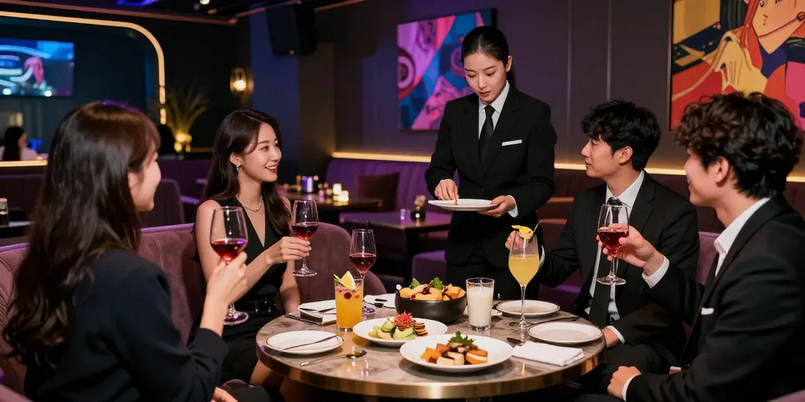 Experience premium service at 강남 쩜오 좋아요 with sophisticated decor and attentive management in an exclusive nightclub setting.