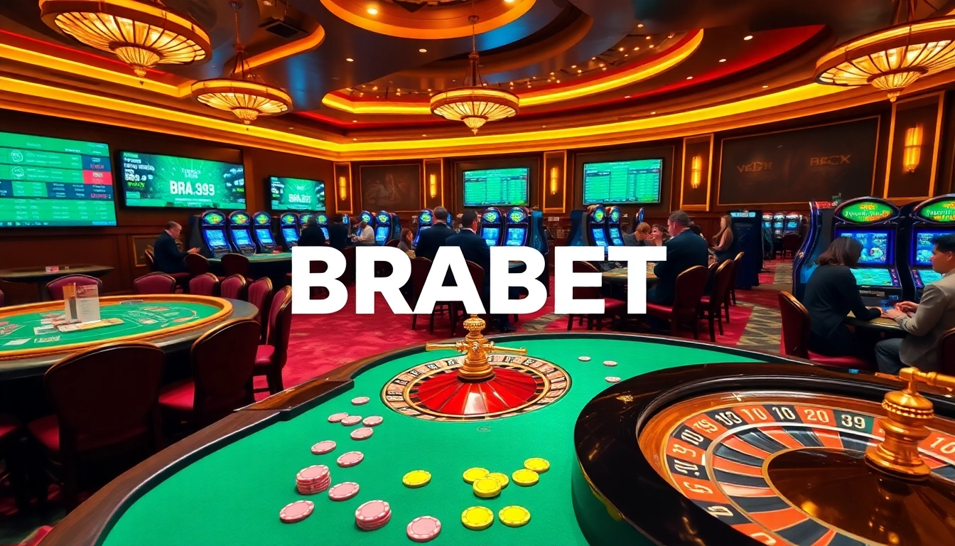 Experience the thrill at BRABET with players enjoying vibrant casino games and roulette.