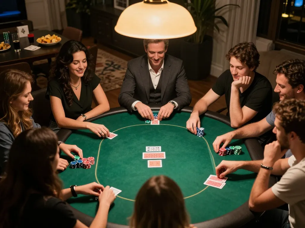 Okwintv poker night with friends showcases excitement and strategic gameplay in a warm home setting
