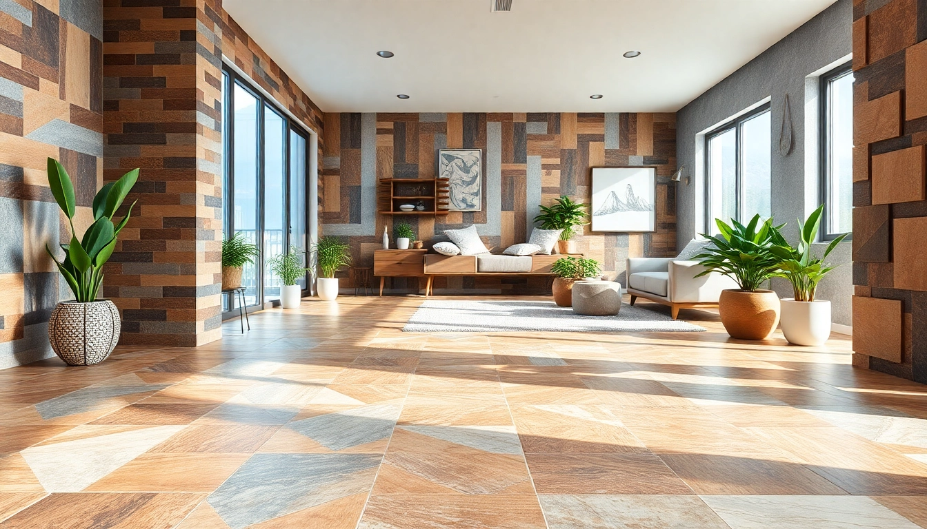 Exquisite tile flooring in a modern interior, showcasing intricate design patterns.
