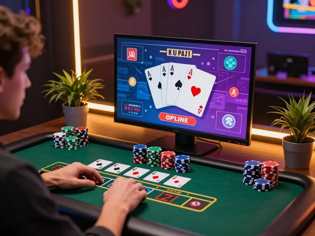 Player enjoying baccarat gameplay on a baccarat사이트 with digital elements and casino chips.