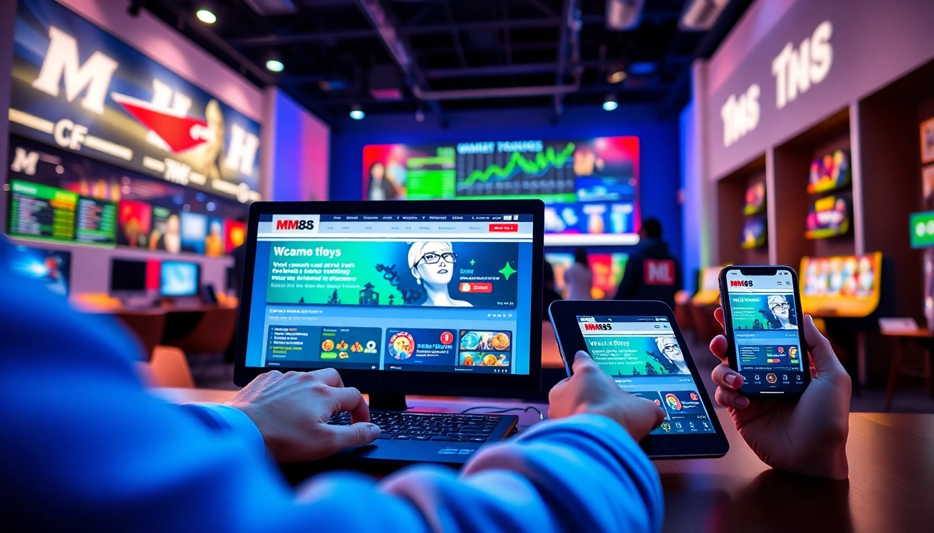 MM88 online gaming experience on multiple devices with vibrant visuals.