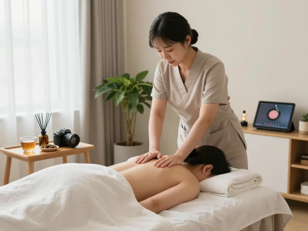 Relaxing 동대문스웨디시 massage scene with soothing atmosphere and peaceful elements.