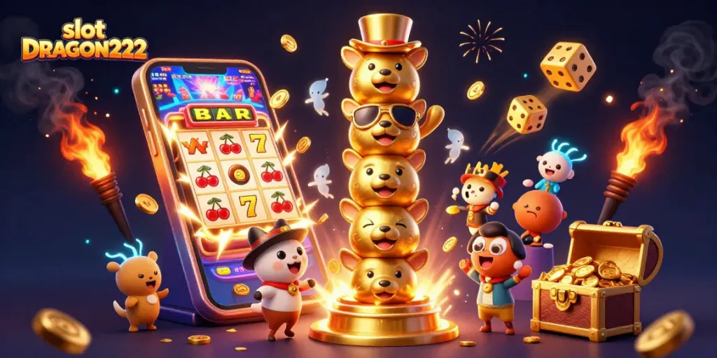 Spin the slot DRAGON222 and experience explosive wins with dynamic, vibrant casino elements.