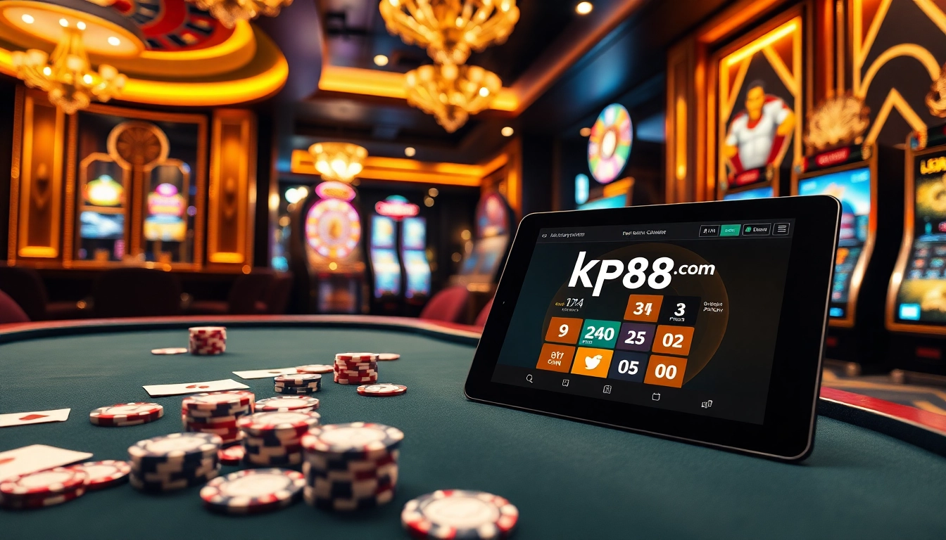 Experience thrilling gameplay at kp88. com with our luxurious gambling environment featuring table games and slot machines.