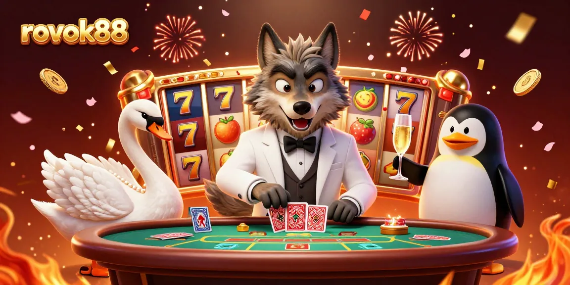 Engage in winning strategies at rokok88 with lively cartoon characters celebrating around the slot machine.