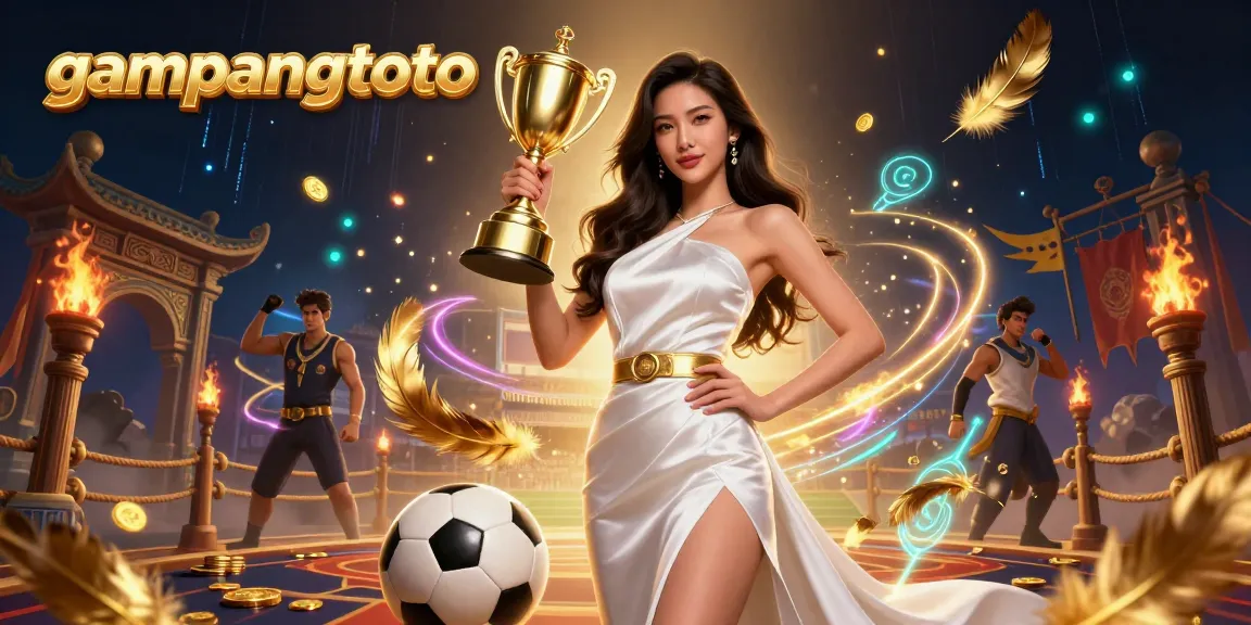 Experience the thrill of sports betting with gampangtoto in an energetic 3D casino illustration showcasing victory.