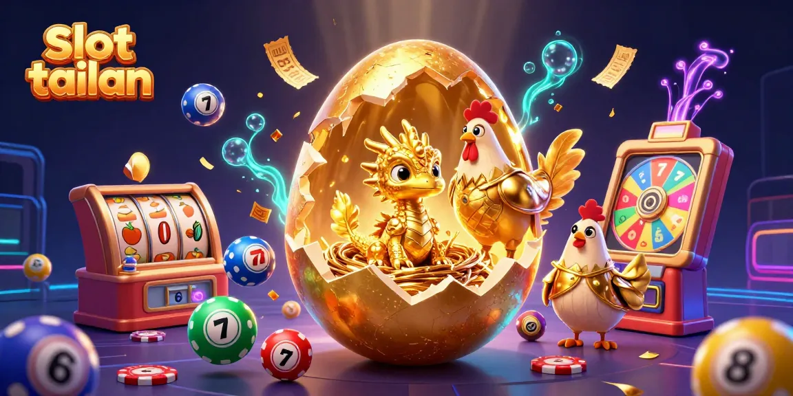 Experience the excitement of slot tailan with a golden dragon and vibrant casino elements.