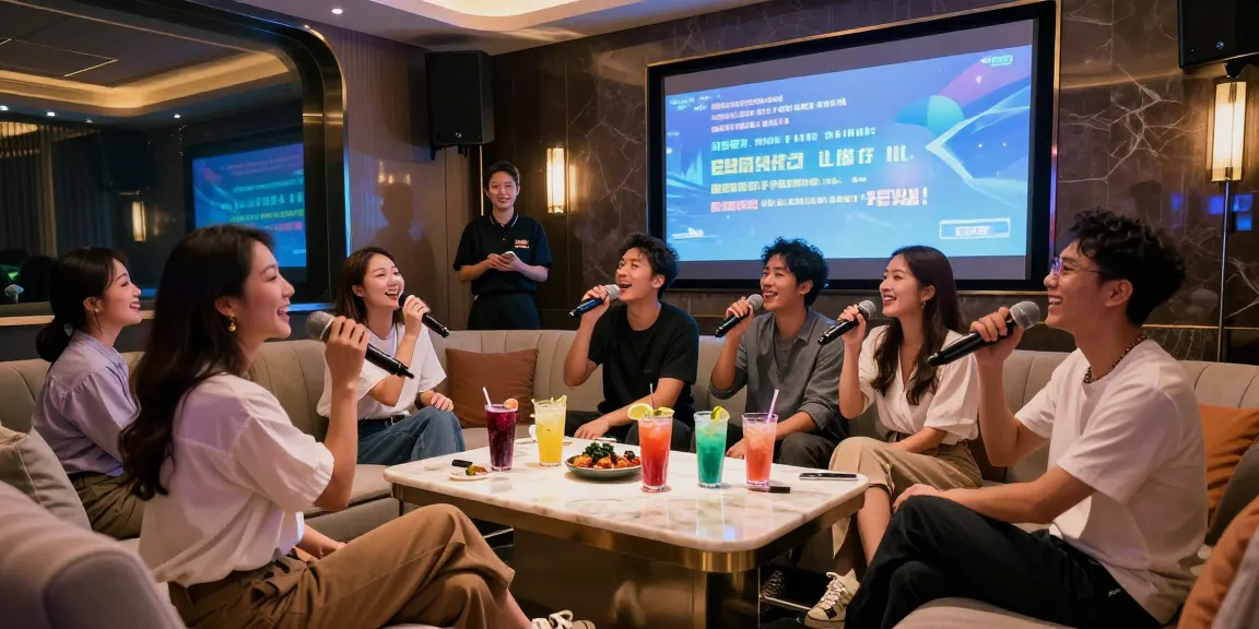 강남구구단에서 친구들과 즐거운 노래를 부르는 모습, 고급스러운 분위기와 전문 서비스가 돋보입니다.