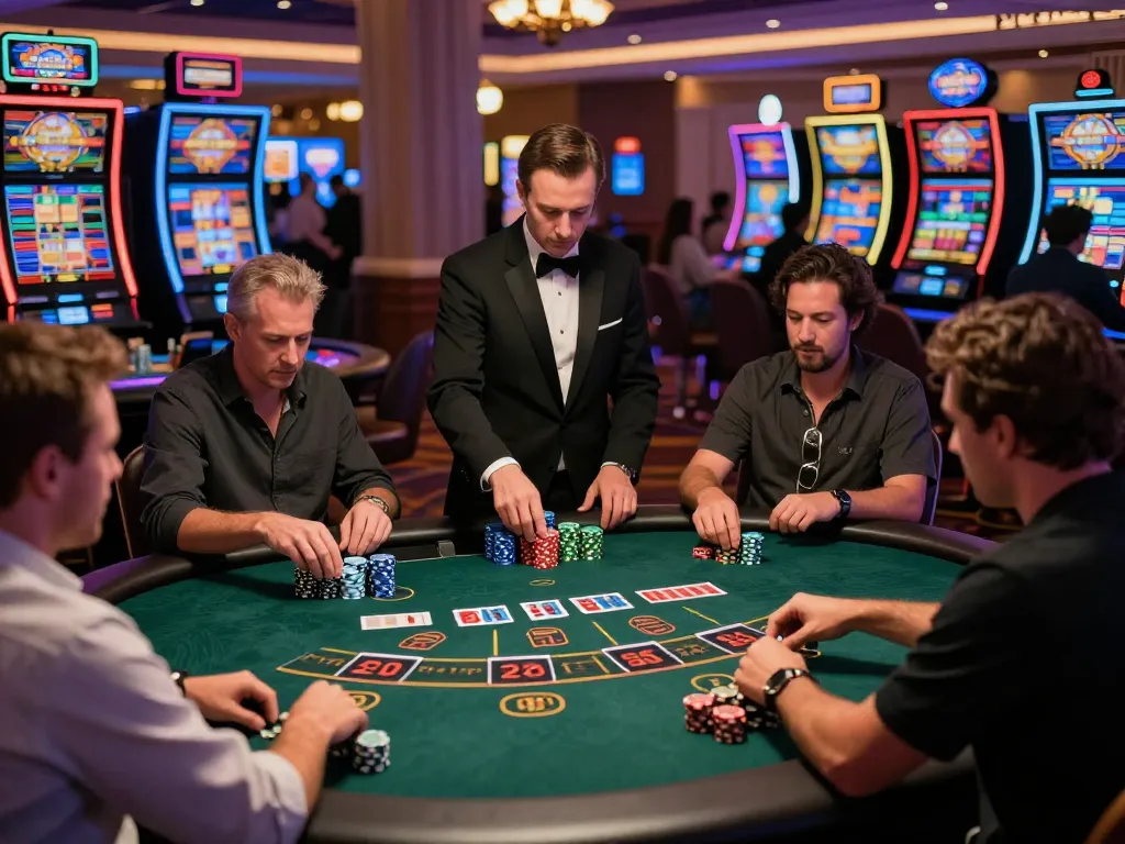 Experience thrilling blackjack action at 98win vin casino with players engaged in high-stakes gameplay.