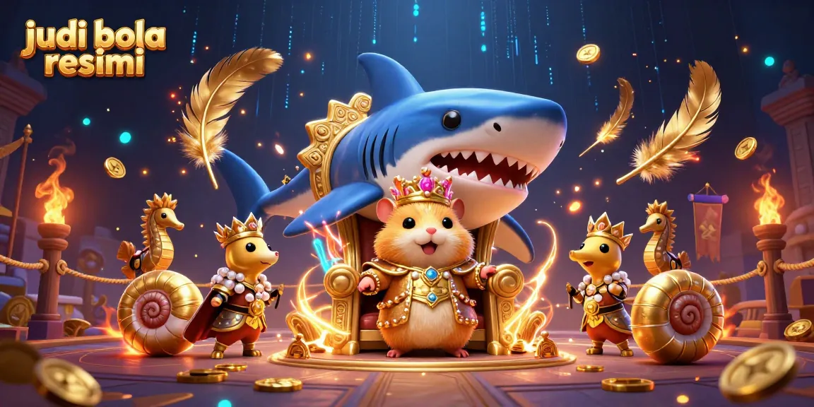 Engage in judi bola resmi betting with a fierce golden hamster king and his royal guards.