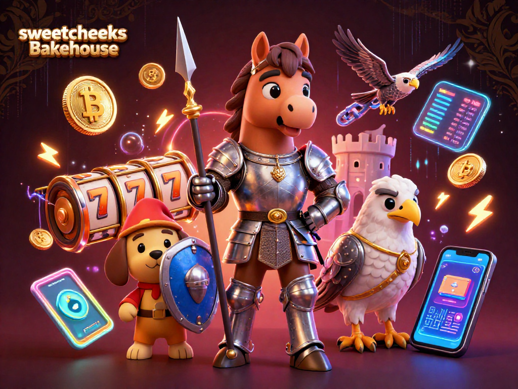 Engage with sweetcheeksbakehouse's exciting 3D gambling illustration featuring slot elements.