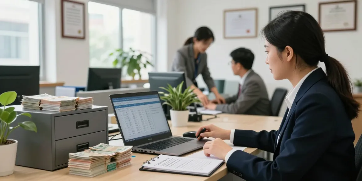 Professional bank officer assisting with deposit 5000 in a welcoming banking environment.