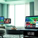 AF88 online gambling interface displayed on smartphone and laptop, showcasing vibrant gaming experience.