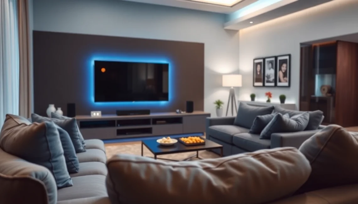 Enjoying the latest shows on an iron tv in a modern living room setup with cozy decor.