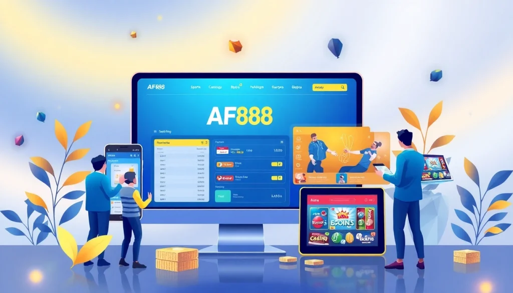 AF88 online betting platform interface showcasing exciting user engagement with vibrant design.