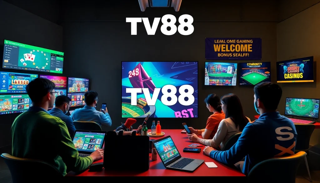 Exciting online gaming scene at TV88 showcasing players engaged in diverse games.