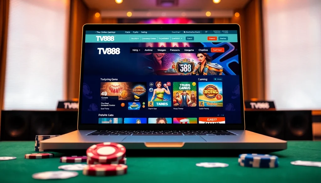 Experience the exciting online gambling world of TV88 with engaging game graphics.