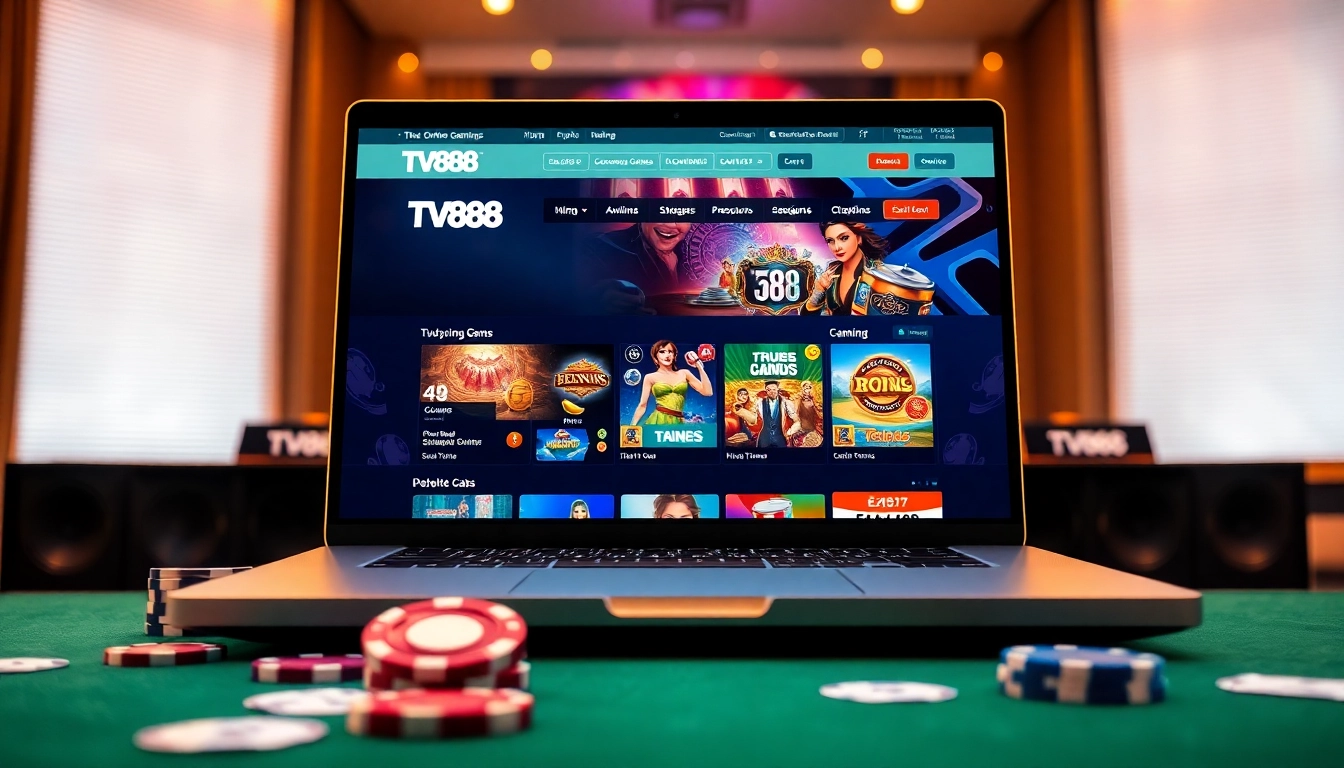 Experience the exciting online gambling world of TV88 with engaging game graphics.