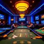 Dynamic live casino gaming scene at XX88 showcasing advanced technology and vibrant atmosphere.