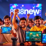 Exciting players enjoying diverse games on the 888new platform, showcasing online gambling.