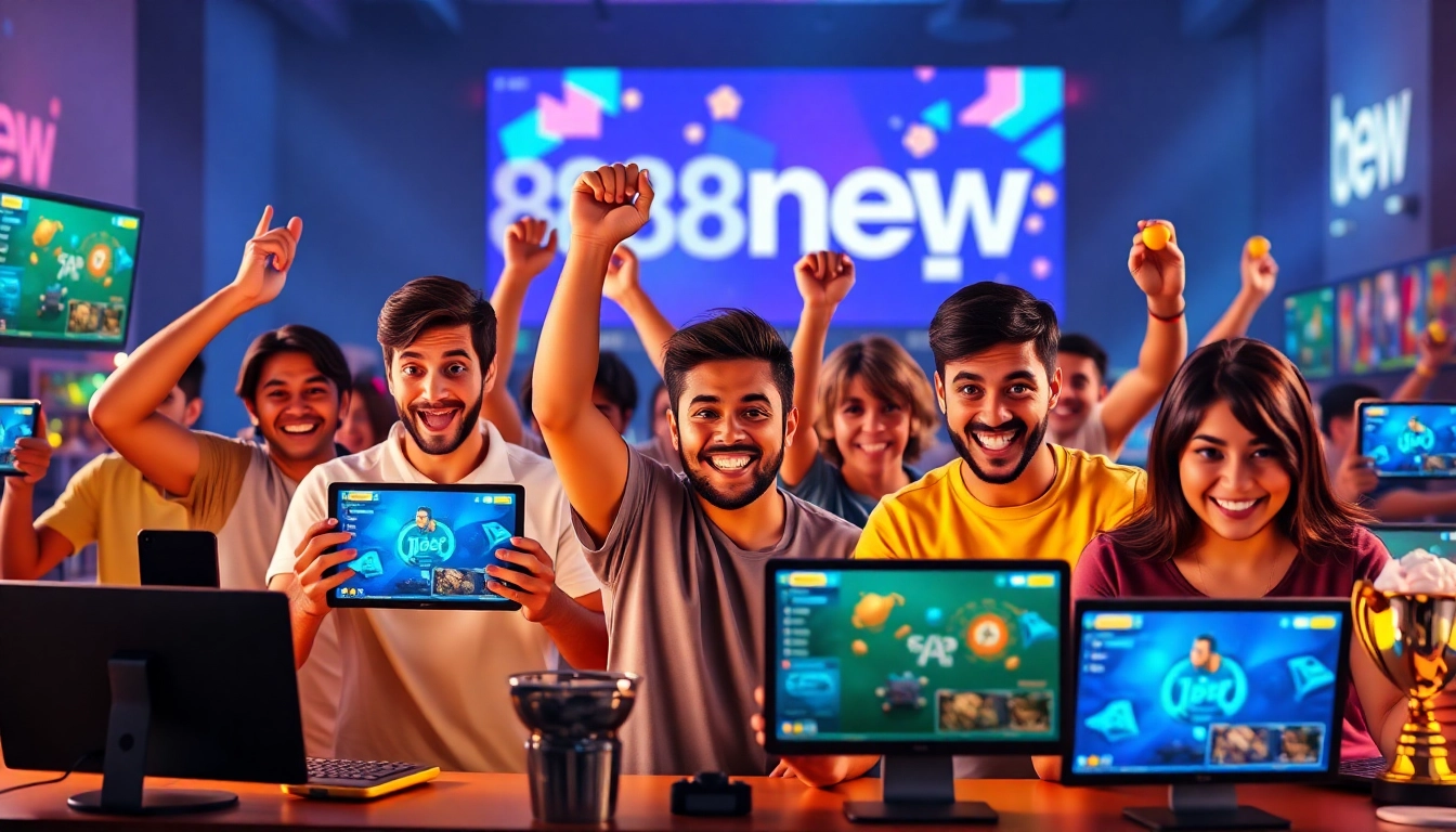 Exciting players enjoying diverse games on the 888new platform, showcasing online gambling.