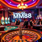Explore a lively casino scene with players at the Trang chủ MM88 roulette wheel, showcasing excitement and glamour in gambling.